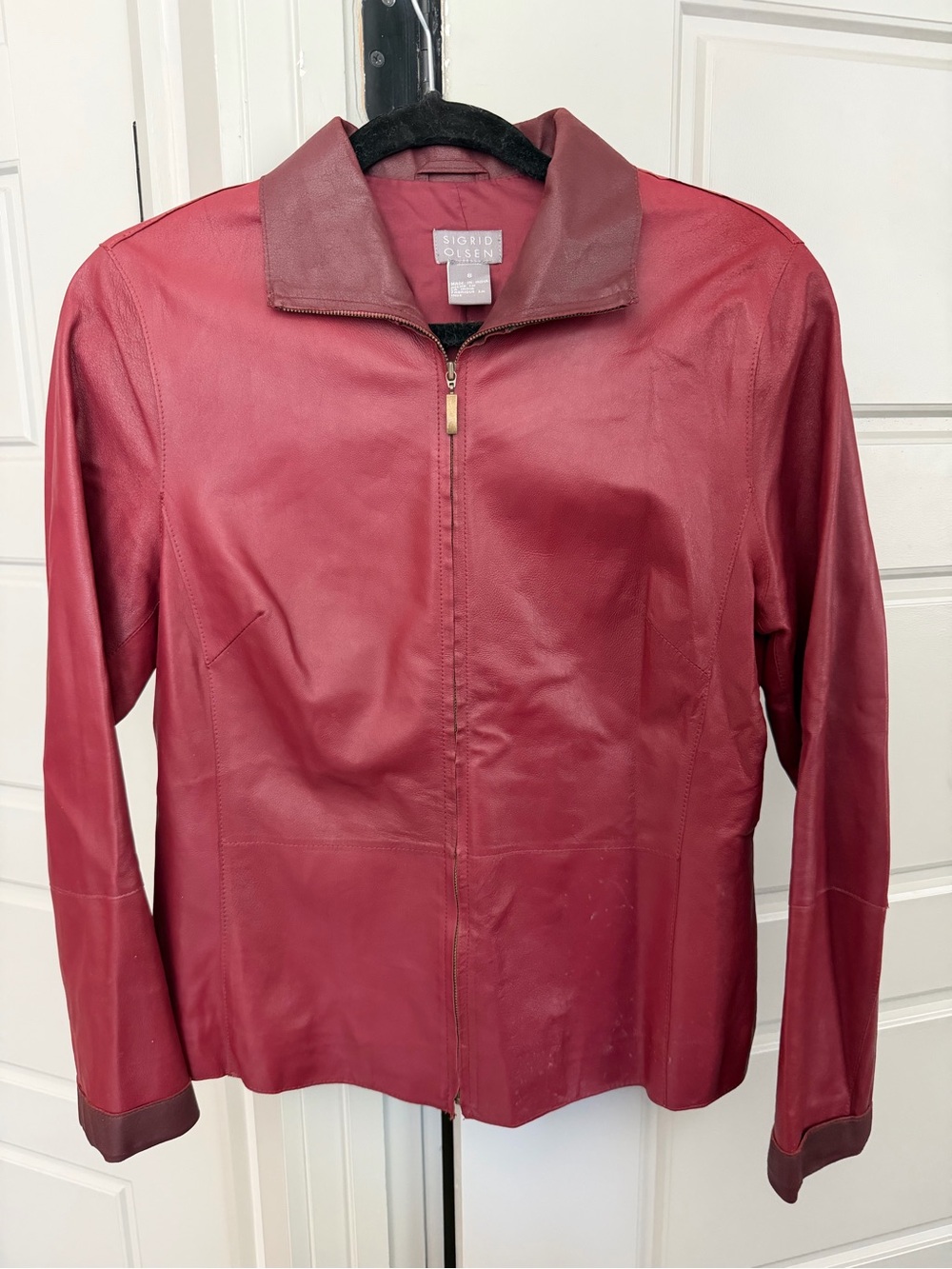 Sigrid Olsen Genuine Full Zip Leather Jacket